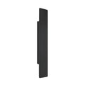 Matte black IP65-rated up/down wall pillar light, switched off, isolated on a white background, showing its rectangular architectural profile.